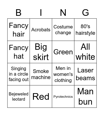 Eurovision Bingo 2021 Bingo Card