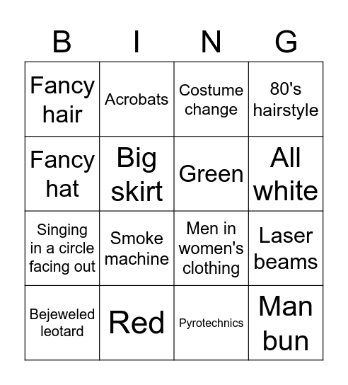 Eurovision Bingo 2021 Bingo Card