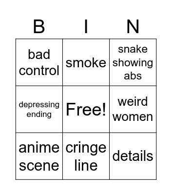 metal gear Bingo Card