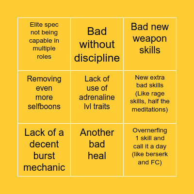 Warrior 3rd elite spec bingo Card