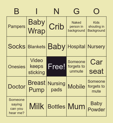 Rommel and Chrystal's Shower Bingo Card