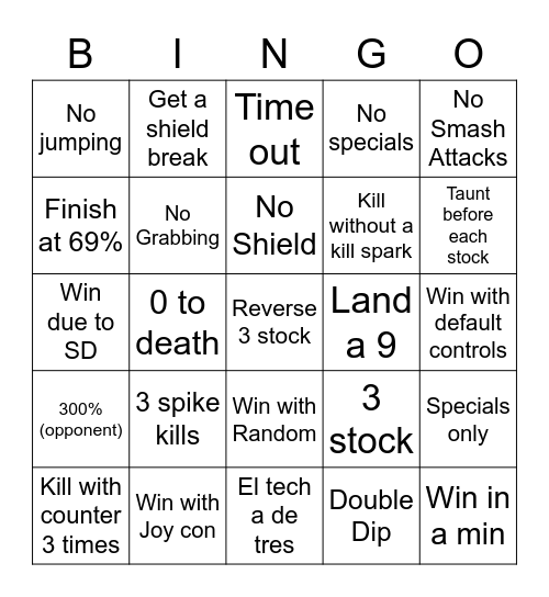 Smash Bingo Card