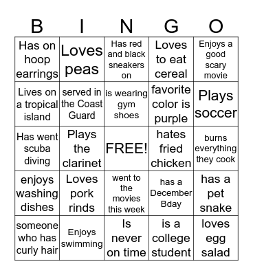 2015 Taylor Family Reunion Bingo Card