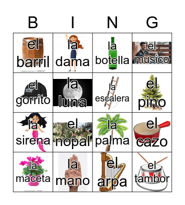Loteria Mi Pueblito Bingo Card