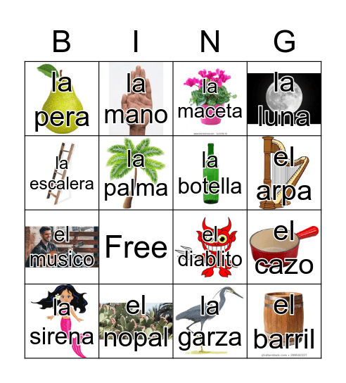 Loteria Mi Pueblito Bingo Card