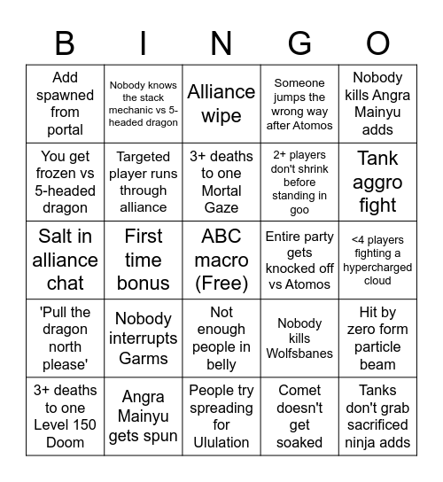 WORLD OF DARKNESS BINGO Card