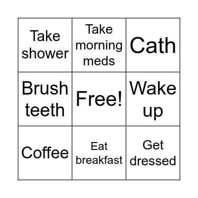 Morning routine Bingo Card
