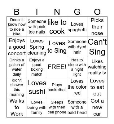 2015 Taylor Family Reunion Bingo Card