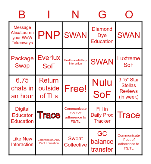 luluriffic BINGO Card