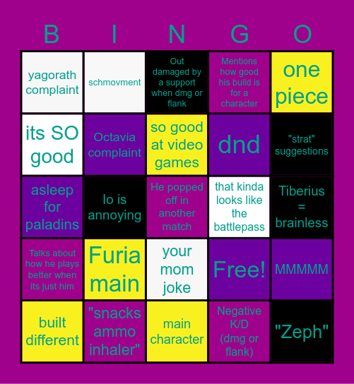 Ancient One Bingo Card