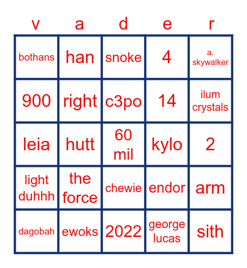 May the Answers be with you Bingo Card