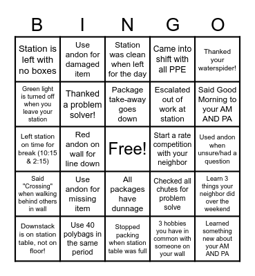 AFE1 Pack Bingo Card