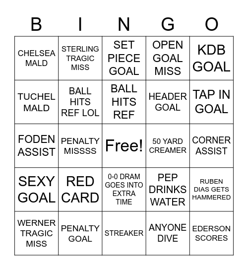 CHAMPIONS LEAGUE Bingo Card