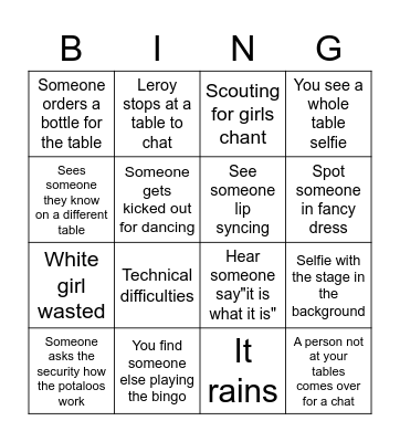 Woodstoke Bingo Card