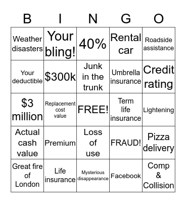 MIDWEST PROFESSIONAL INS BINGO Card