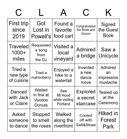 Better Together Bingo Card