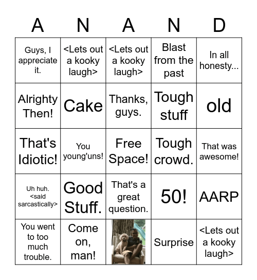 Anand Turns 50!! Bingo Card