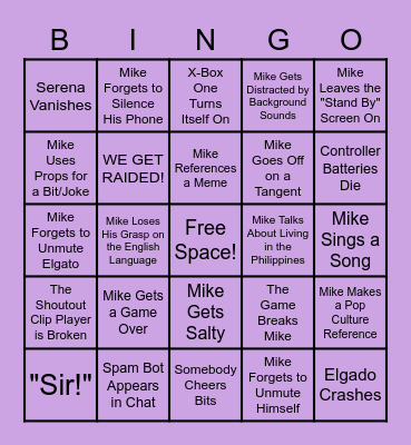 171st Street Games Stream BINGO! Bingo Card