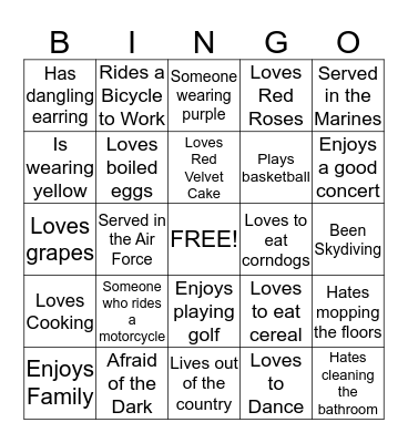 2015 Taylor Family Reunion Bingo Card