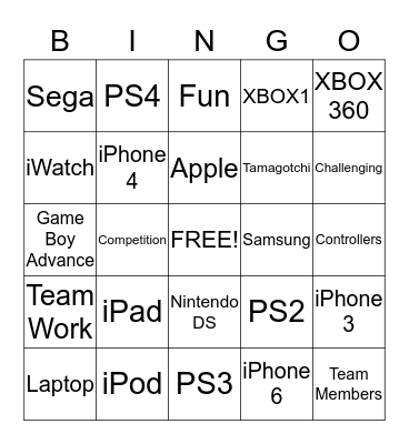 Electronic Words  Bingo Card