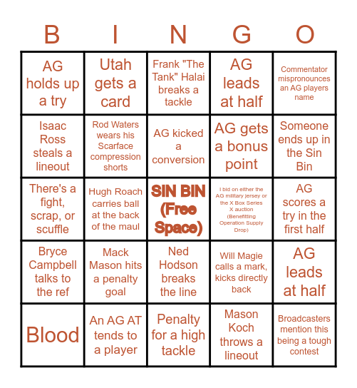 AG Bingo Card