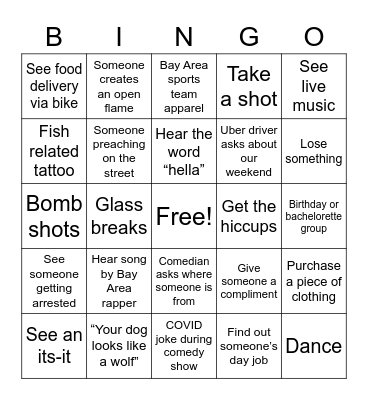 Oakland Bingo Card