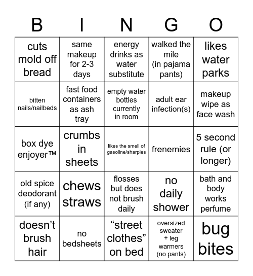 #mustygirlrights Bingo Card