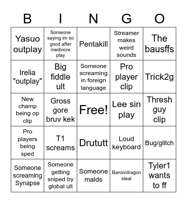 SYNAPSE BINGO Card
