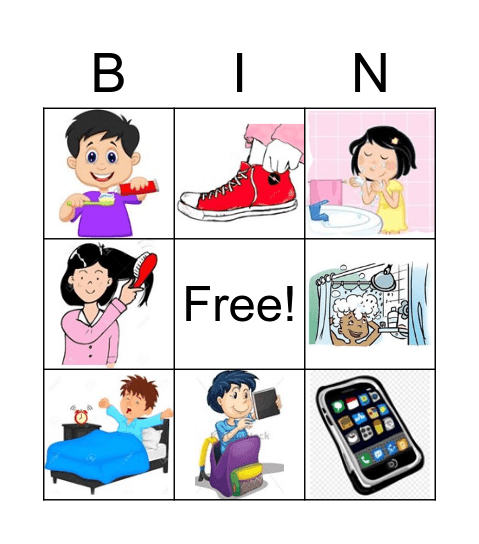 Morning routine Bingo Card
