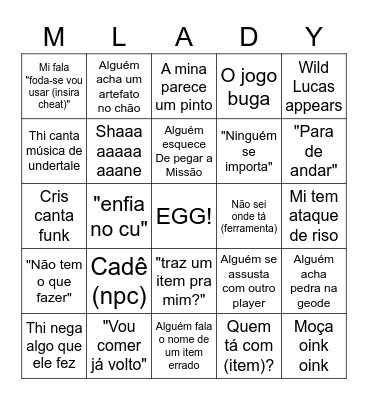 Winter EGG Bingo Card