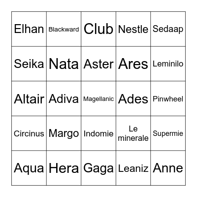 D A F I Bingo Card