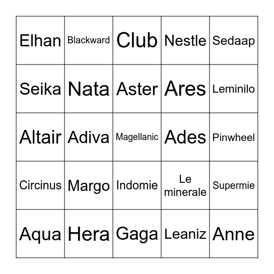 D A F I Bingo Card