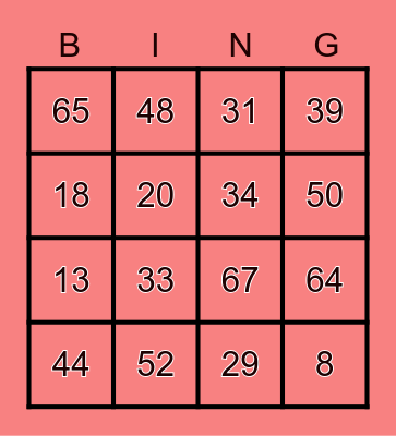 Summer Camp Bingo!! Bingo Card