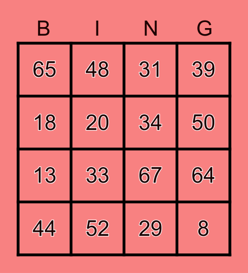 Summer Camp Bingo!! Bingo Card