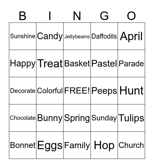Easter Bingo Card