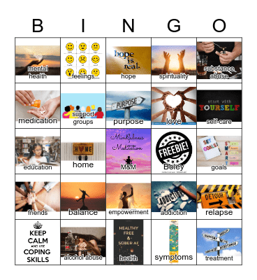 RECOVERY Bingo Card