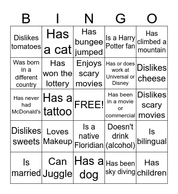 Someone Who... Bingo Card