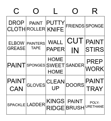Home Sweet Home Bingo Card