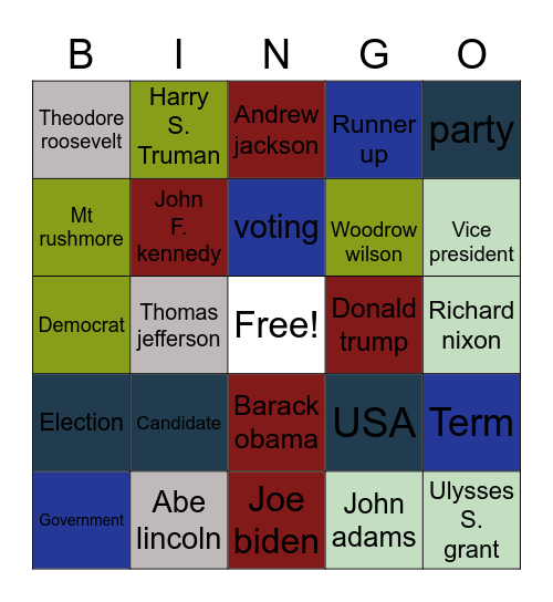 (US) Presidents Bingo Card