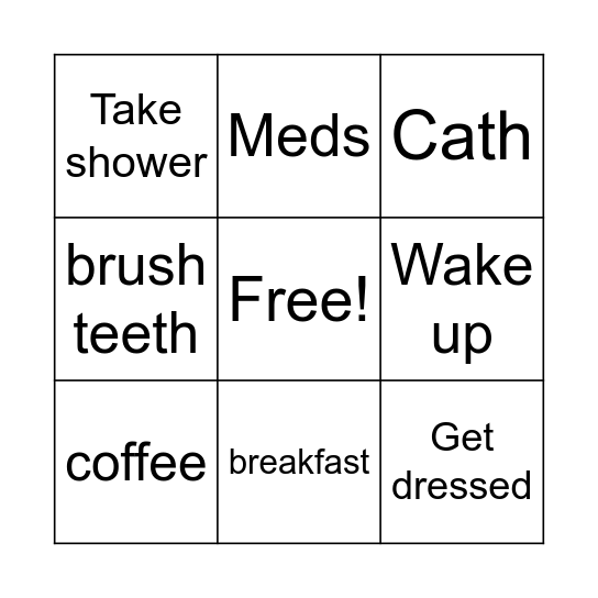 Morning Bingo Card