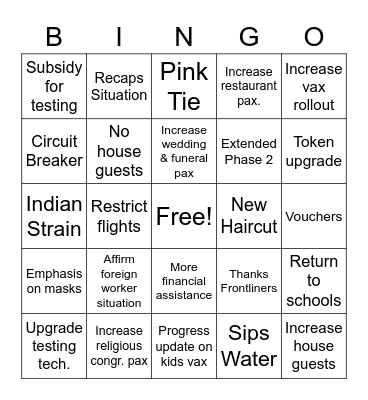 PM LEE ADDRESS Bingo Card