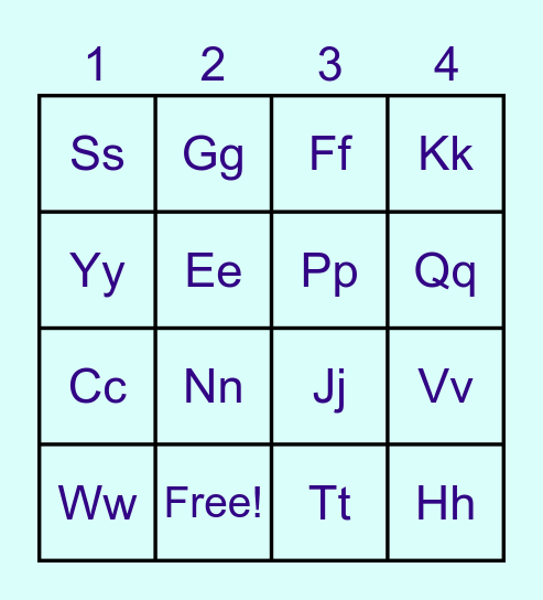 Alphabet Bingo Card