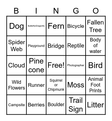 Schabarum Bingo Card