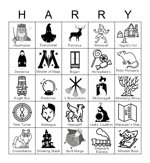 Harry Potter and the Prisoner of Azkaban Bingo Card