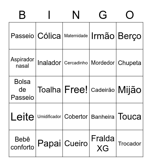 Chá da Helena Bingo Card