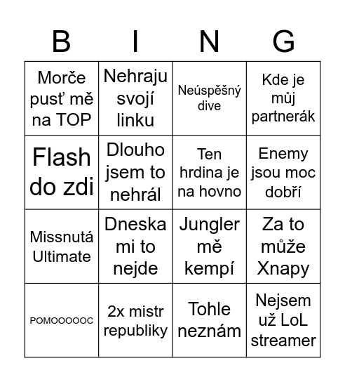 Clash Bingo Card