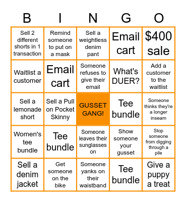 DUER Summer Bingo Card