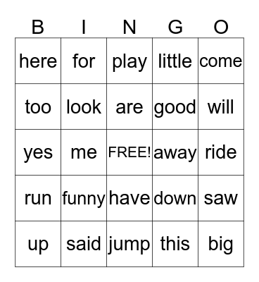 Pink and Yellow Words Bingo Card