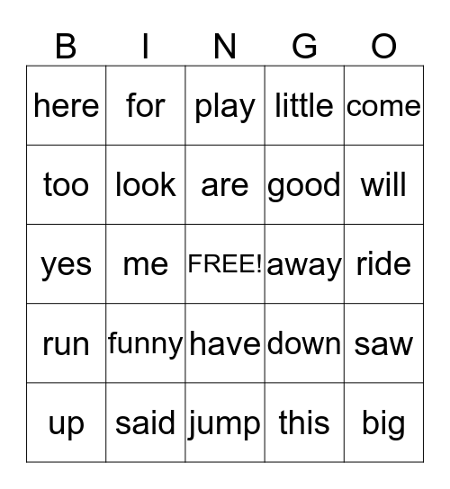 Pink and Yellow Words Bingo Card