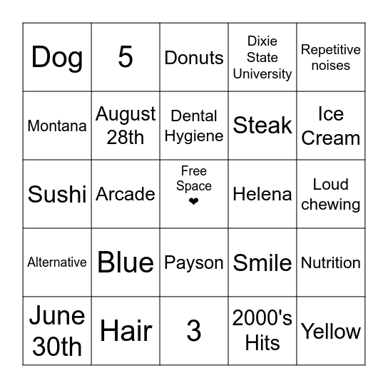 Brianna and Brycan's Get To Know Us Bingo!! Bingo Card